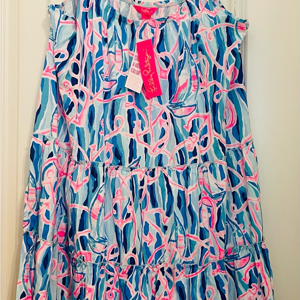 NWT Lilly Pulitzer Loro Dress in Skim Blue Reel